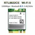 1200Mbps WiFi 5 RTL8822CE Bluetooth 5.1 Dual - band 2.4G/5G 802.11AC Card Network Mini PcIe For Laptop Win10 11 | SAMAG