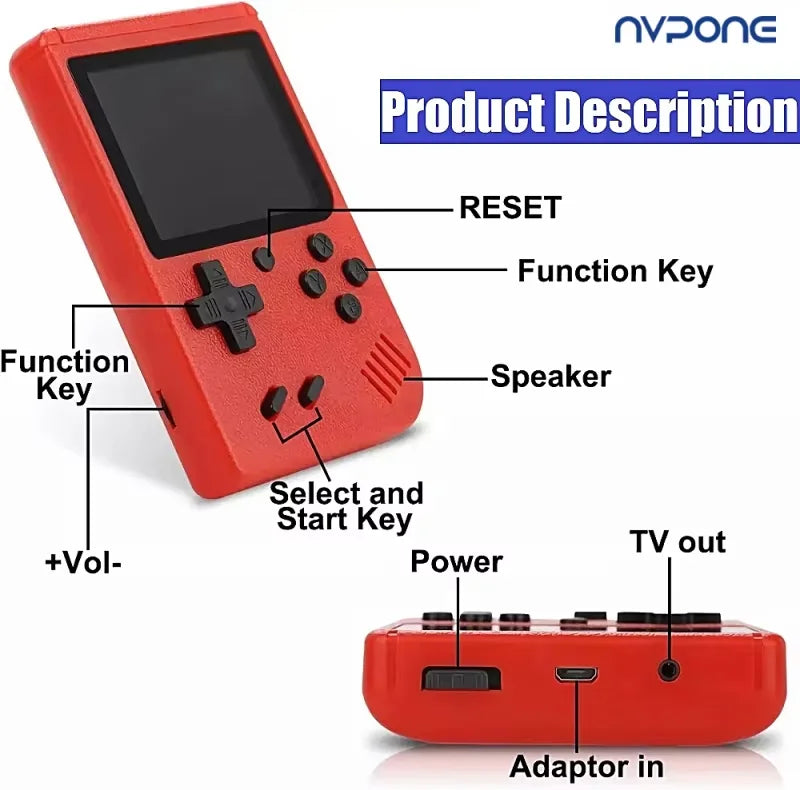 NEW Portable Retro Mini Video Game Console 8-Bit Handheld - Visuel 3 | SAMAG