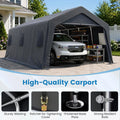 13x20 FT Heavy Duty Carport Canopy, Grey Outdoor Patio | SAMAG