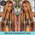 Honey Blonde 4/27 Highlight Wig 13x6 HD Lace Frontal Natural Hairline Pre-Plucked 13x4 Bone Straight Colored Lace Front Wigs