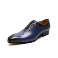 Mens Oxford Genuine Leather Shoes Whole Cut Fashion Pointed Toe Lace-up Formal Business Wedding Dress Shoes for Men