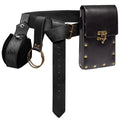 5Pcs/Set Medieval Leather Belt Waist Bag Renaissance Steampunk Vintage Waist Pack Cosplay Halloween Costume Accessories Set ﻿