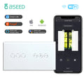 BSEED Curtain Wifi Switch Wireless Smart Switches 1/2Gang 1/2/3Way Touch Light Switch EU Standard Support Google Alexa Tuya App