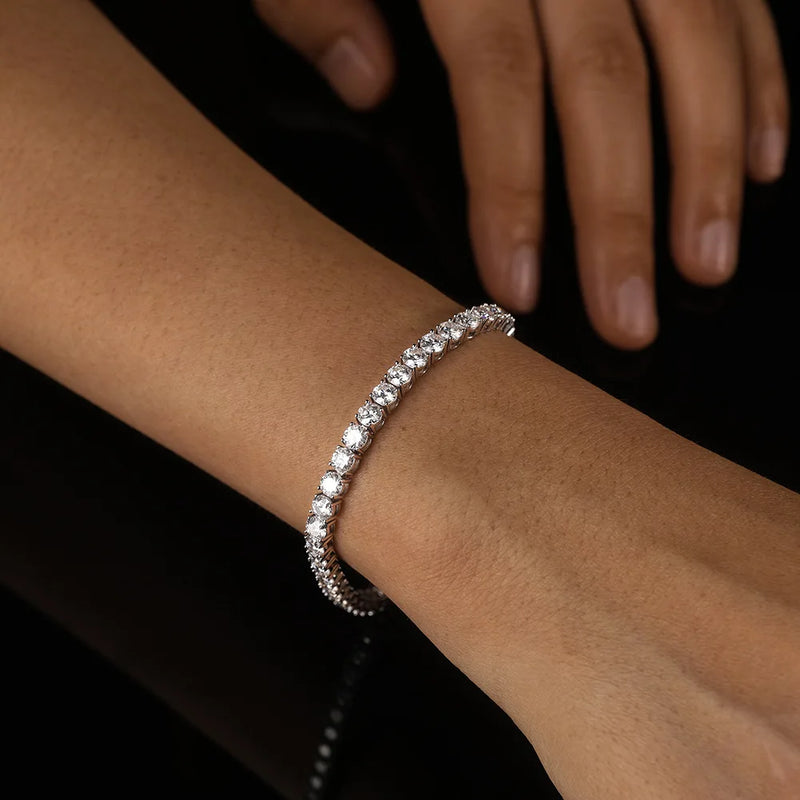 New 925 Sterling Silver 3MM Tennis Bracelet Shining Classics for Women Fashion Simple Engagement Wedding - Visuel 4 | SAMAG
