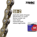 TANKE Bike Chain S8 S9 S10 S11 S12 MTB Road Bicycle Chains,Variable Speed Chain 116/126L High Quality Current Cycling Accessorie