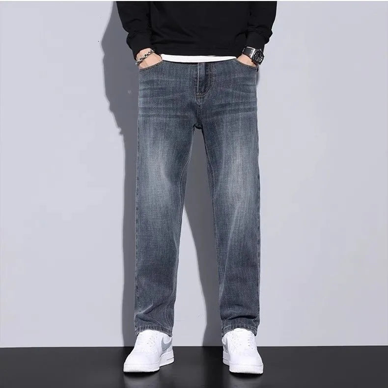 Four Season Men Straight Leg Cargo Jeans Male | SAMAG