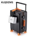 KLQDZMS 20"24"26"28 Inch High Quality Luggage Bag Multifunctional Boarding Box Large Capacity Aluminum Frame Trolley Suitcase