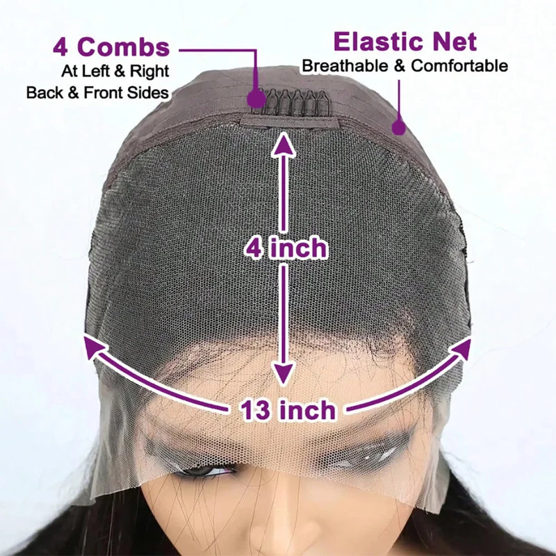 #4 Chocolate Brown Body Wave Bob Wig 13x4 HD Transparent Lace Front Human Hair Wig Short Wavy Wigs For Women