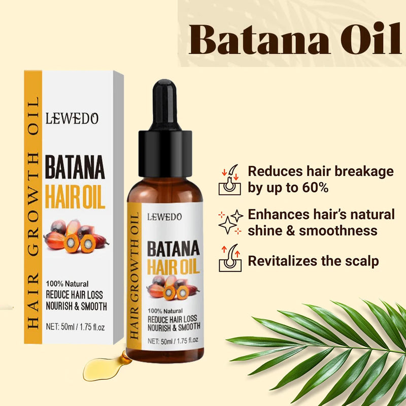 1/2PCs Natural Batana Oil For Hair Growth Enhances Thickness & Shine, Reduces Breakage and Hair Loss, Nourishment For All Types
