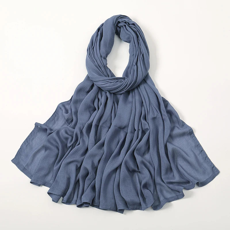 2024 Muslim Modal Rayon Cotton Hijab Shawls For Women Plain Scarf Big Size Headscarf Islamic Turban Headband 190*85cm