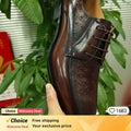 2026 new ostrich leather pattern men's genuine leather formal wear handmade cowhide Fashion casual business leather shoes