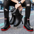 Short Tube Rain Shoes Men's Rubber Boots Waterproof Platform Booties Outdoor Non-slip Rain Boots Men Kitchen Working Rain Boots