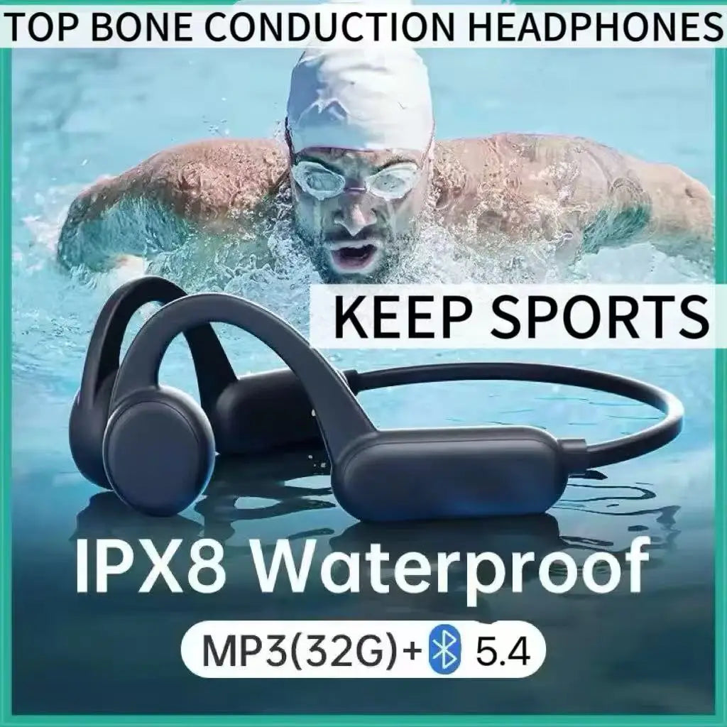 Wireless Earphones for shokz open Sports Bone Conduction Bluetooth IPX8 Waterproof Headphones With 32G RAM Mp3 Music Headset