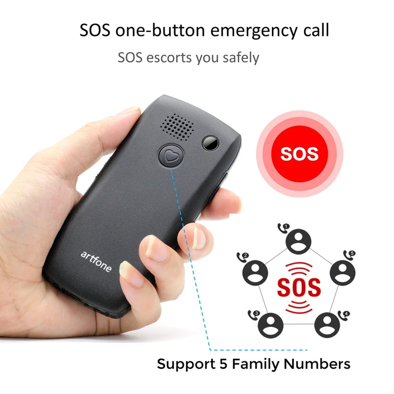 Artfone C1+ Bar Senior Mobile Phone With Free Charging Dock  Big Rubber Keypad  For Elderly Dual Sim One Key SOS FM 1400mAh