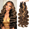 2 3 4 PCS Highlight Ombre Body Wave Bundles Human Hair 16A Unprocessed Brazilian Colored Weave Raw Hair 30 32 Inch Wet And Wavy Human Hair Bundles Extensions