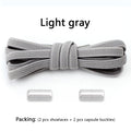 Flat Shoe Laces Without Ties Colored Matte Metal Lock Lazy Shoelaces for Men and Women Casual Shoes Elastic Shoelace 1 Pair