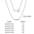 ORSA JEWELS 100% 925 Sterling Silver Link Chain Necklaces Minimalism Snake/Paperclip/Box/Figaro/Chopin/Cuban Chains 40-60cm