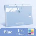 A4 5/8/12 Pockets File Folder Test Paper Storage Folder Portable Waterproof File Organizer Large Capacity Classified Portfolio