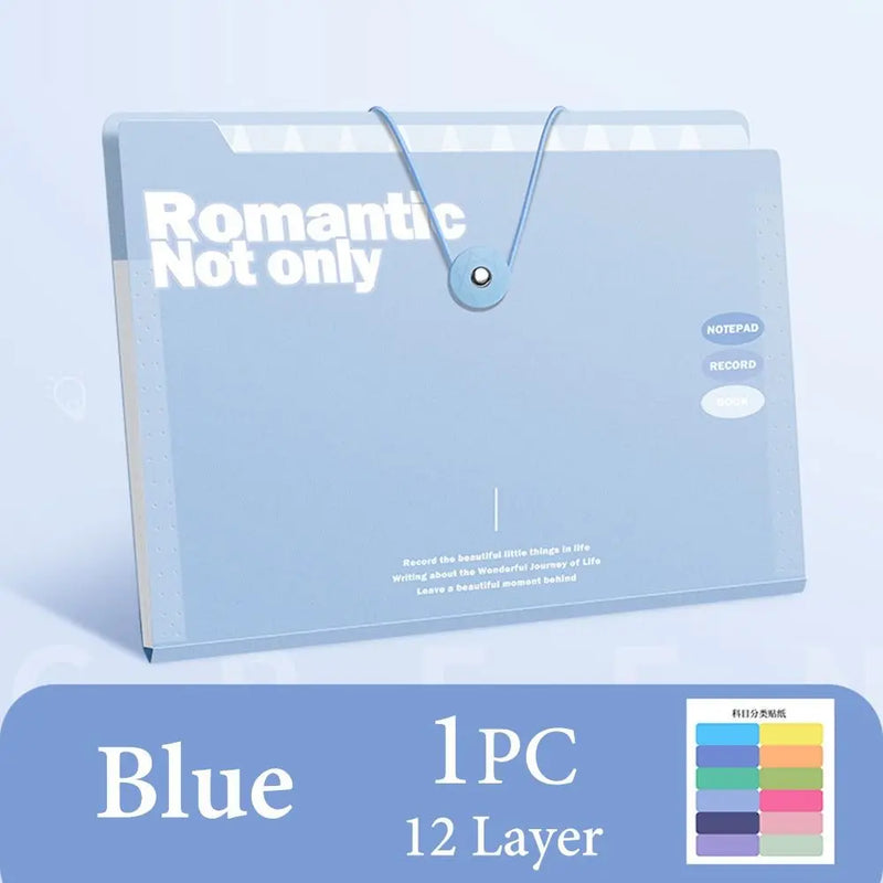 A4 5/8/12 Pockets File Folder Test Paper Storage Folder Portable Waterproof File Organizer Large Capacity Classified Portfolio
