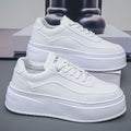 Men's Leather Upper Casual Shoes Thick Bottom Elevator Sneakers, Comfortable Non-Slip Men's Walking Shoes for Daily Wear