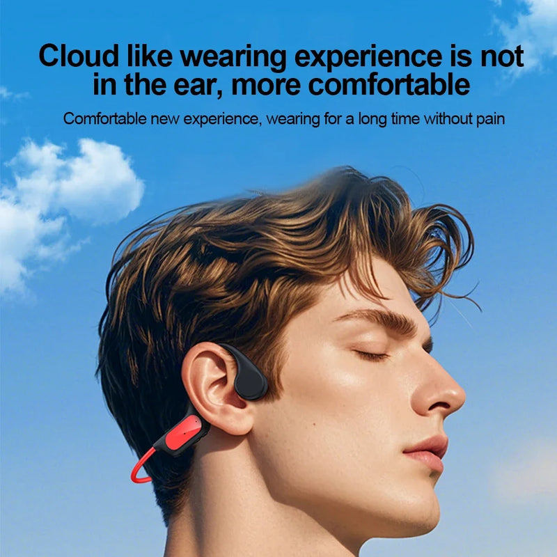 Bluetooth 6.0 Bone Conduction Earphones Sports Wireless Headphones Neckband Headsets HiFi Stereo ENC Noise Reduction Earbuds