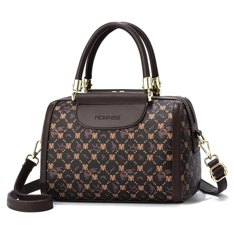 2025 New Fashion Boston Women'S Bag High Quality Printed Leather Pillow Bag  Shoulder Bags Handheld Classic Retro Crossbody Bag