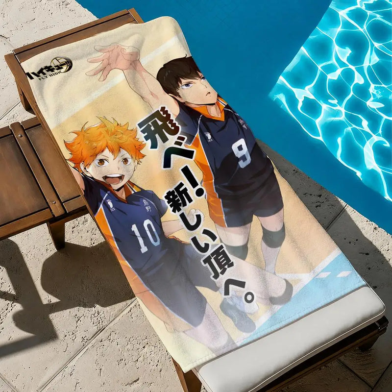 Anime Haikyuu!! Towel Towel Soft Pool Gift For Travel Gym Shower Cool Camping Quick Dry Sports  Large Beach Towel