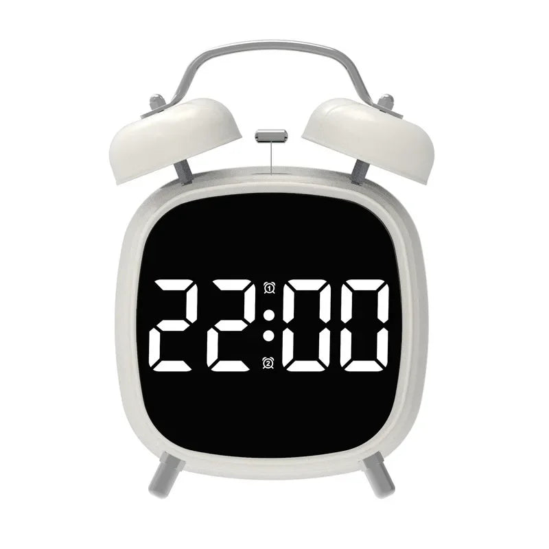 New Alarm Concise And Practic Clock Double Bell Super Loud for Heavy Sleepet Mode 12/24H Night Anti-disturb Table LED Clock