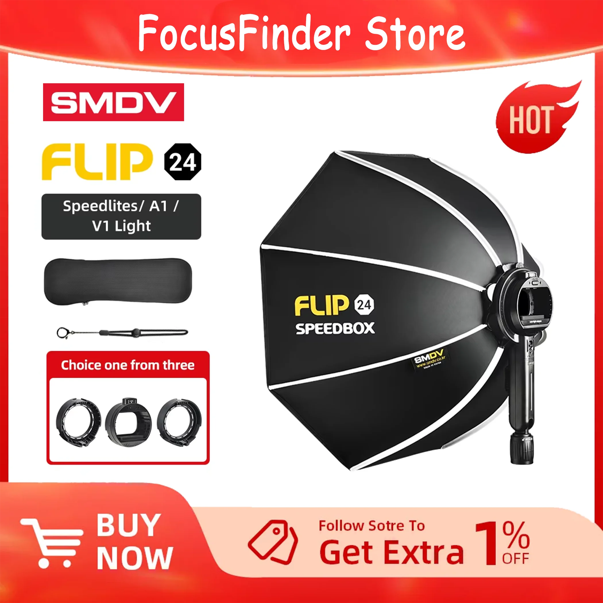 SMDV Flip 20 24 28 Quickly Release Parabolic Out Door Softbox for A1 Godox V1 AD100PRO V860II AD200 Flash Soft Box
