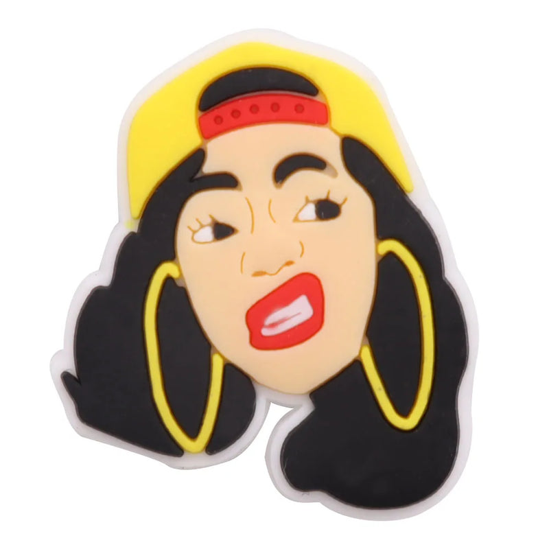 Single Sale 1PCS PVC Cute Cartoon Shoe Charms Man Woman Breaking Bad Garden Shoes Ornaments Slipper Accessories Holiday Present
