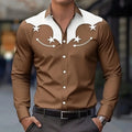 Men's Long Sleeve Shirt Western cowboy Denim Retro | SAMAG