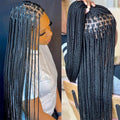 Braided Synthetic Hair Full Lace Wig 30 Inch Long Braided Wigs for Women High-Quality Braids in Black for Stylish Looks