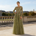 Fashion Floral Print Tulle A-line Floor Length Evening | SAMAG