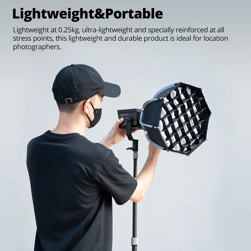 Ambitful 22CM 30CM Octagonal Softbox Mini Bowens Mount Quick Release Honeycomb Grid Softbox for Godox Yongnuo Ulanzi Nanlite