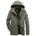 Men's Casual Winter Thick Warm Parkas Windproof Overcoats Male Fashion Hooded Cotton-padded Down Jackets Outdoors Long Coats