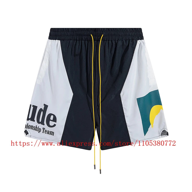 Style RHUDE Men's Casual Shorts Hip Hop Elastic Waist | SAMAG