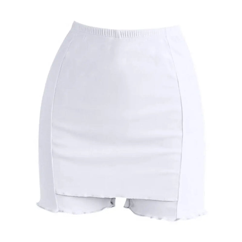 Women's Summer Ice Silk High Waist Shorts Safety Pants Double Layer Seamless Skirt Shorts Underwear Boxer Underpants