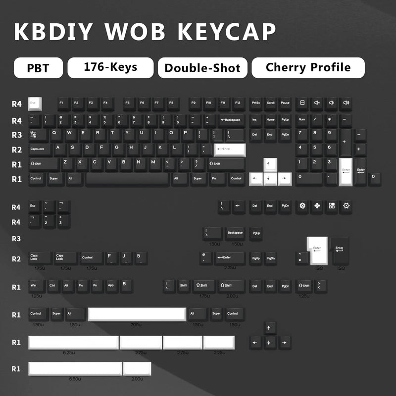 KBDiy GMK Blue Samurai Keycap Cherry Profile Double Shot PBT ISO Keycaps For Gamer Mechanical Keyboard Kit Gaming Point Key Cap