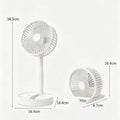 Portable Foldable Desktop Fan USB C Rechargeable 1800mAh Battery 3 Speed Ultra Quiet Fan for Home Office Bedroom Dorm Mini Fan