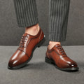 Trendy New Men's Casual Black Brown Lace Up Oxfords Shoes Gentleman Business Flats Dress Homecoming Footwear Zapatos Hombre