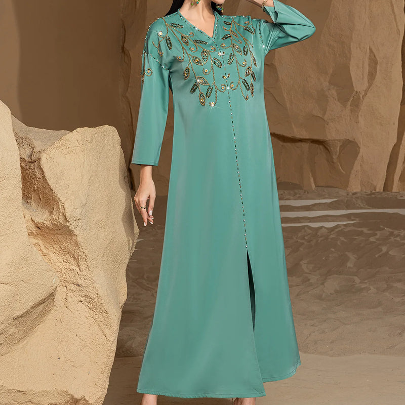 Dubai Abayas for Women Party Dress Jalabiya Embroidery Ramadan Eid Muslim Vestidos Morocco Arab Long Islam Kaftan Party Islamic
