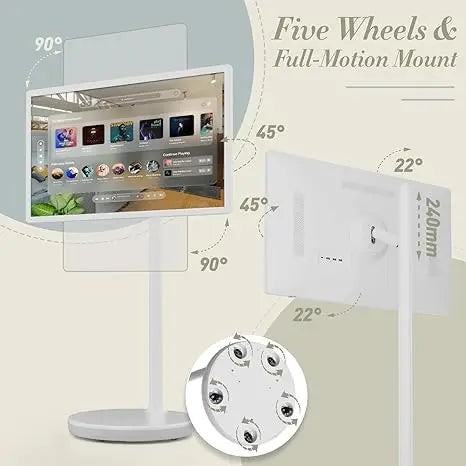 24 Inch Movable  Follow by Me Touch Screen Smart Tv with Battery Interactive Portable Monitor