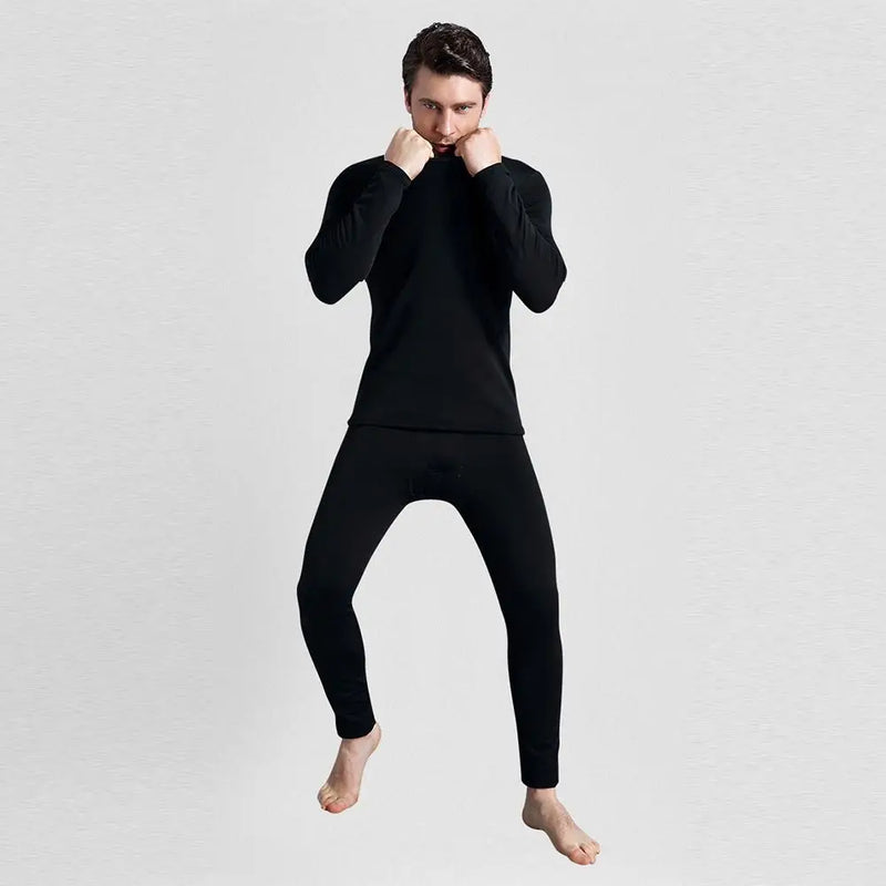 Cold Weather Winter Thermal Underwear Set High Elasticity Skin-Friendly Top & Bottom Set Base Layer Warm Long Johns for Men