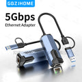 5000Mbps USB Network Card 5Gbps High Speed Wired Adapter USB3.0 Type - C to RJ45 Ethernet Converter HUB - Visuel 2 | SAMAG