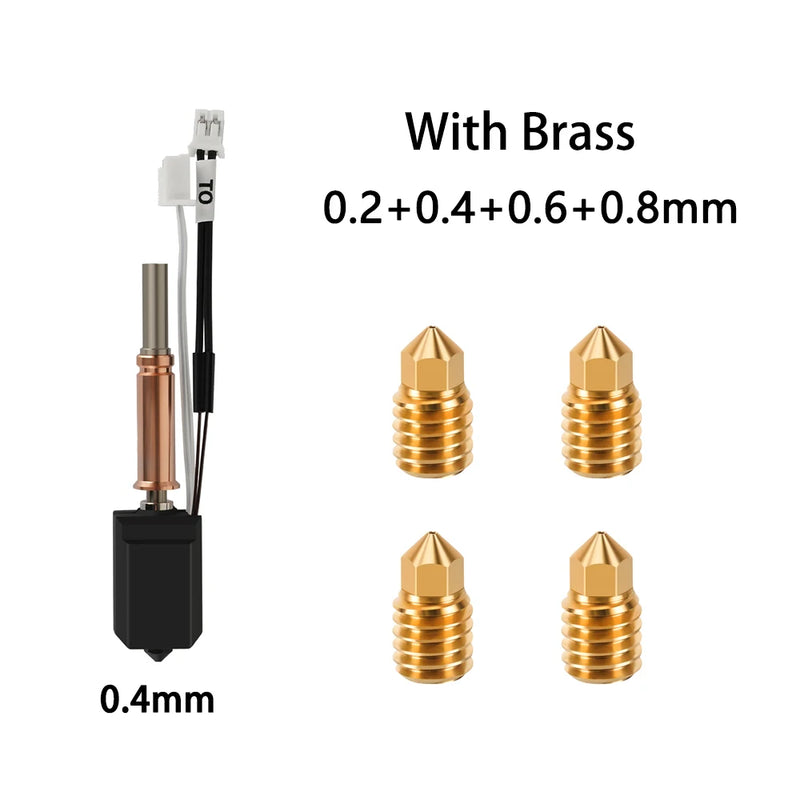 For Anycubic Kobra 3 V2/Kobra 3 V2 Combo Hotend Kit New Upgrade Hotend Ceramic Hotend 3D Printer Brass Hardened Steel Nozzle