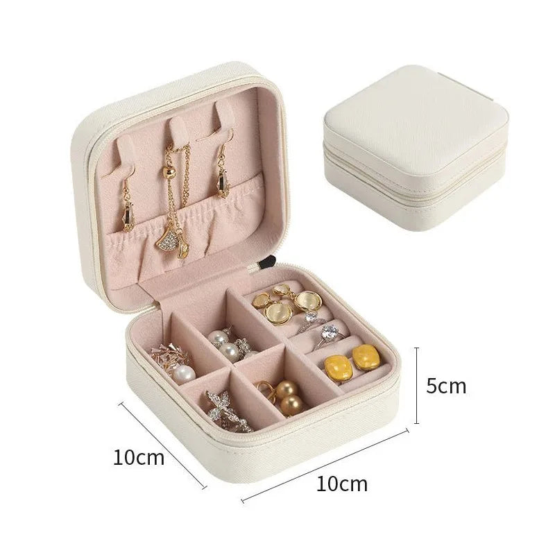 Double-layer Jewlery Box Ring Box Jewelry Boxes with Locks, PU Leather Jewelry Storage Organizer and Makeup Case