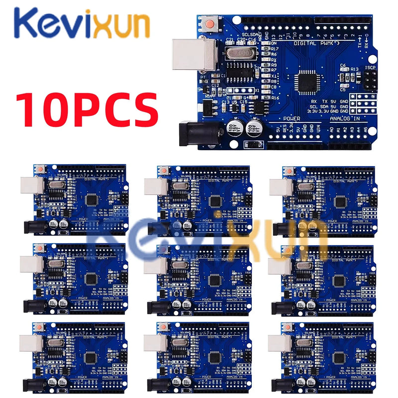 1-10PCS UNO R3 CH340G MEGA328P Chip for Arduino UNO R3 + USB/TYPE-C CABLE ATMEGA328P-AU Development Board 16Mhz