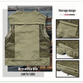 Men's Vest Summer Casual Photography Fishing Multi-Pocket Vest Outdoor Leisure Mountain Climbing Sleeveless V-Neck Custom Logo