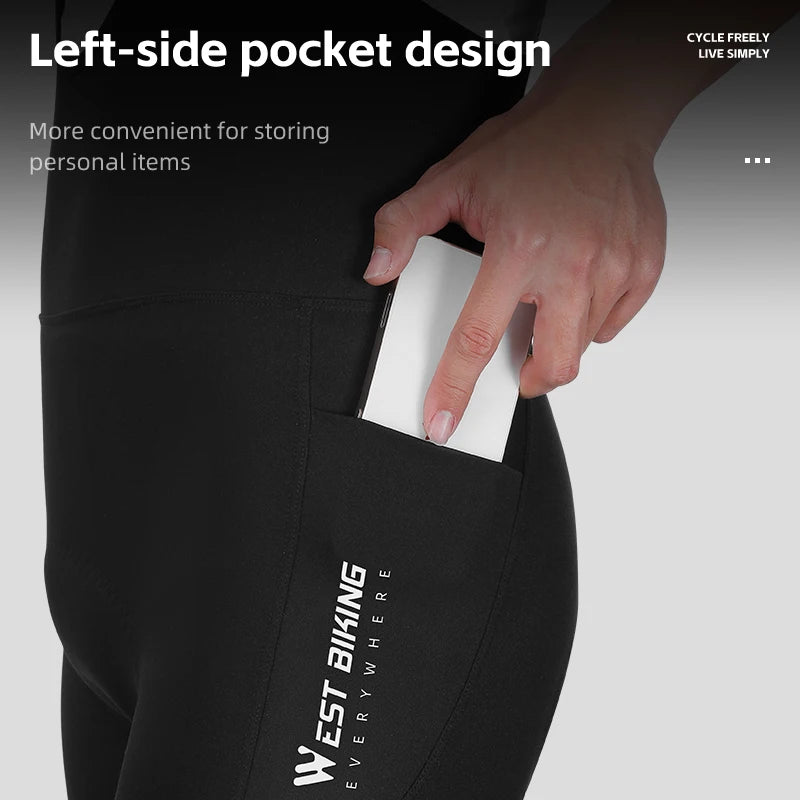 WEST BIKING Men Cycling Shorts With Pockets Anti Slip 4-Way Stretch Sponge Pad Men's Shorts Quick Dry Soft Gravel Women's Shorts
