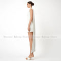 Mini Cocktail Dresses for Wedding Ivory Pearls O Neck | SAMAG